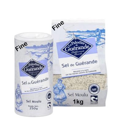 Celtic Sea Salt Bundle Including 1kg Fine Le Paludier Sel de Guerande and 250g Fine Le Paludier Sel de Guerande Shaker