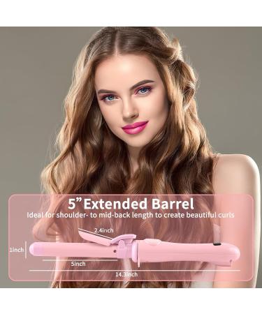 Automatic 1-Inch Curling Iron - Easy to Use Adjustable Temp 100-230 C Rapid Heating | Perfect Gift for Daughters & Lovers - Pink - Buy Online on GoSupps.com
