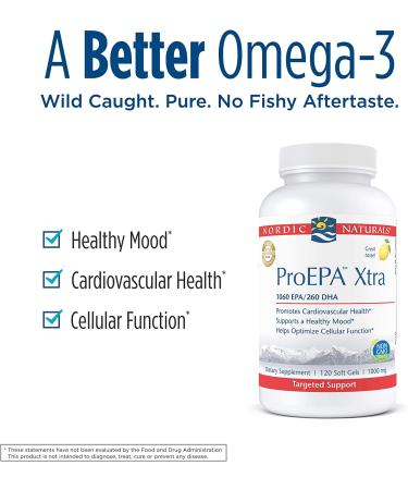 Nordic Naturals ProEPA Xtra 1000 mg Lemon - 120 Soft Gels | Omega-3 Supplement - Buy Online on GoSupps.com