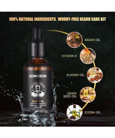 12-in-1 Beard Grooming Kit for Men with Beard Roller, Oil, Shampoo, Conditioner, Brush, Balm, Comb, Scissors - Citric Acid Infused - Gifts for Him - Buy Online on GoSupps.com