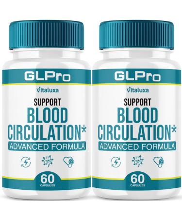 (2 Pack) GLPro Blood Support Capsules GL Pro Pills Supplement for Balance Control Natural Premium Blend Ingredients GLPro Support Circulation Flow Max Strength Formula Daily Health Reviews (120 Ct)