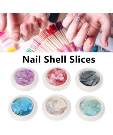 6 Boxes Irregular Seashell Slices Nail Art Glitter Sequins Seashell Nail Glitter Sequins 3D Nail Art Crushed Sea Shell 3D Laser Nail Flakes Irregular Iride - Buy Online on GoSupps.com