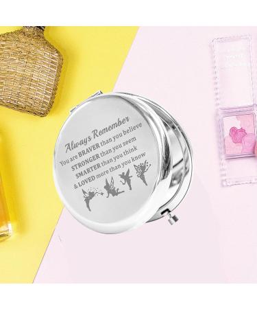 Fairy Tale Pocket Mirror - Braver, Stronger, Smarter Than You Think - Compact Makeup Mirror for Women, Girls, Teenagers - Perfect Gift for Fairy Pixie Cartoon Fans - Buy Online on GoSupps.com