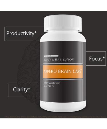 Axpero Brain Caps - Our Best Memory Brain Support Supplement for Women & Men - Axpero Oral Memory Supplement for Brain - Brain Supplements for Memory and Focus - Memory Vitamins Brain Memory Support - Buy Online on GoSupps.com