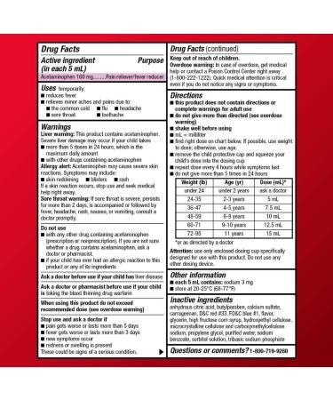 Amazon Basic Care Children's Pain and Fever Relief Oral Suspension - Grape Flavor, 4 fl oz - Buy Online on GoSupps.com