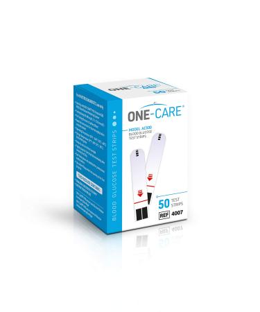 MediVena ONE-CARE Glucose Test Strips (50 Count) for use with ONE-CARE Meter - Blood Sugar Monitoring by Diabetics Box of 50