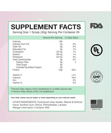 M+S 100% Grass Fed Hydrolyzed Whey Protein Isolate Powder - Gluten Free Fast Absorbing Easy Digesting Stevia Sweetened Vanilla (2.05 Lb - Buy Online on GoSupps.com