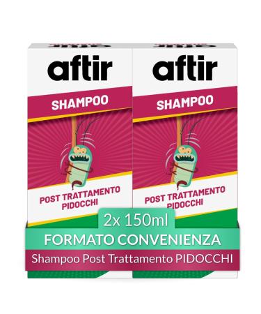 Aftir Aftir Post-Treatment Shampoo for Lice and Parasites Soothing Action Anti-itch 2 boxes of 150 ml