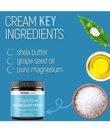 Nighttime Magnesium Lotion for Legs, Arms, Chest - Topical Magnesium Chloride - Safe for Kids - USA Made (Unscented) - Buy Online on GoSupps.com