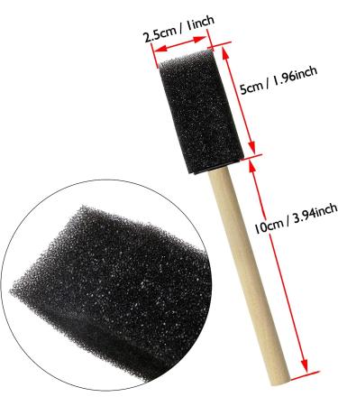 Tupalizy 10PCS Foam Brushes for Acrylic Painting and Crafts - 1 Inch Black Sponge Brushes for Varnishing and Home Decor - Buy Online on GoSupps.com