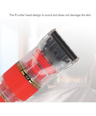 Dekaim Men's Hair Clipper Cordless Beard Trimmer Clippers Professional Hair Trimmer Haircutt Kit IPX7 Waterproof Transparent USB Rechargeable Electronic Hair Cutter (Red) - Buy Online on GoSupps.com