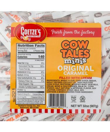 Goetze's Candy Vanilla Cow Tales Minis - 2 Pound Bag (32 Ounces) - Fresh from the Factory - Buy Online on GoSupps.com