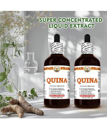 Quina (Cinchona Officinalis) Dry Bark Tincture, Made in Hawaii, All Natural, Vegan, Pure Liquid Extract - 4 fl.oz 4 Fl Oz (Pack of 1) - Buy Online on GoSupps.com