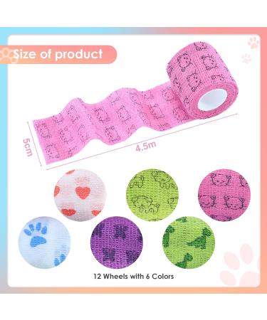 12 Rolls of MAGIIN Self Adhesive Cohesive Bandages for Pets - Ideal for Wrist, Ankle Sprains & Swelling (5cm x 4.5m) - Buy Online on GoSupps.com