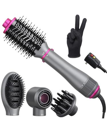 Hair Dryer Brush Blow Dryer Brush in one,KOOVON Hot Air Brush for Drying,Straightening,Curling,Volumizer Styler,4 in1 Multifunctional Blow Dryer Brush,Detachable Negative Lon Hair Dryer Brush Set 4 in 1