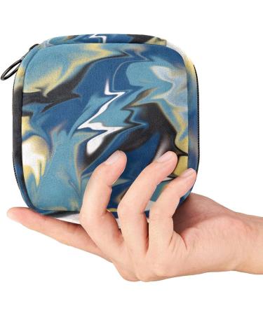 Marble Multicoloured Sanitary Napkin Storage Bag Zipper | Menstrual Cup Pouch for Girls, Women, Ladies | Feminine Period Pads Holder - Buy Online on GoSupps.com