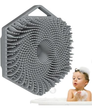 Ruwshuuk Shampoo Brush - Hexagon Scalp Massager for Hair Growth | Silicone Shower Hair Brush for Men & Women - Gray - Buy Online on GoSupps.com
