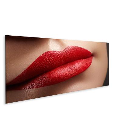 islandburner GBEN-Panox Image on Canvas Cosmetics Makeup Gloss Lipstick On Lips Closeup of Beautiful Female Mouth with Red and Pink Lipp Makeup Part Of Face Wall Living Room Home Office Bedroom Images