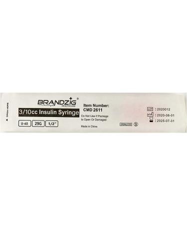 Brandzig U-40 Pet Insulin Syringes 29G 3/10cc 1/2 - 100 Pack | Pet Insulin Syringes - Buy Online on GoSupps.com