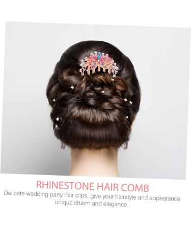 Healeved Rhinestone Hair Accessories Hairpin Hair Insert Comb Bride Hair Comb Rhinestone Hair Comb Women Headdress Hair Accessories for Women Hair Comb Clips Rhinestone Flower Hair Comb - Buy Online on GoSupps.com