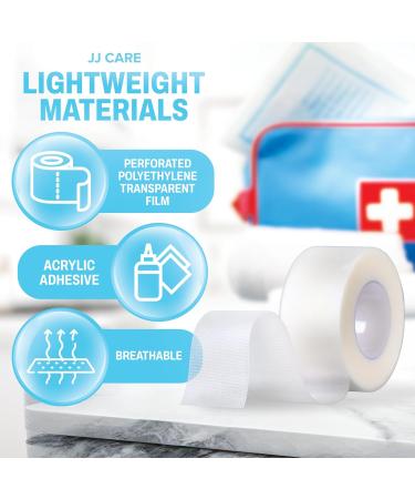 JJ CARE Transparent Medical Tape - 12 Pack 1"x10 Yards No Residue Clear Surgical Tape for Wound Care Easy-Tear First Aid Tape - Buy Online on GoSupps.com