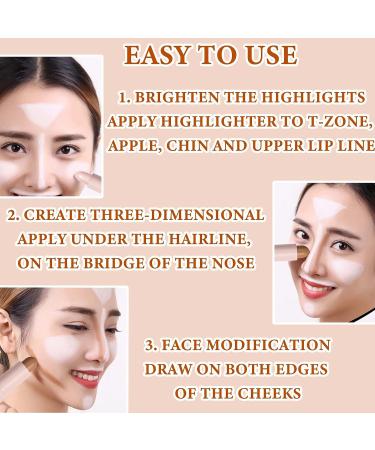 2 Color Dual Cream Contour Stick Set - Lightweight & Waterproof Highlighter and Bronzer Stick - Long Lasting Face Makeup Stick (W01LIGHT) - Buy Online on GoSupps.com