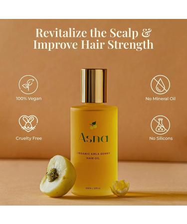 Amla Hair Oil by Asna - 100% Cold-Pressed Organic Hair Growth Treatment for All Hair Types | Stimulates Natural Growth, Nourishes Scalp, Ayurvedic Blend of Vitamin C and Antioxidants - Buy Online on GoSupps.com