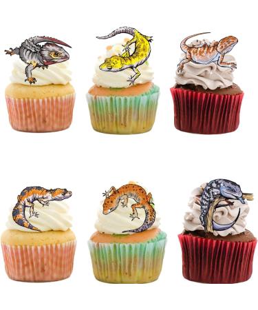 18pcs Leopard Gecko Cupcake Toppers for Boys Girls Reptile Birthday Party Decorations Lizard Party Supplies Reptile Pet Cake Decorations - Buy Online on GoSupps.com