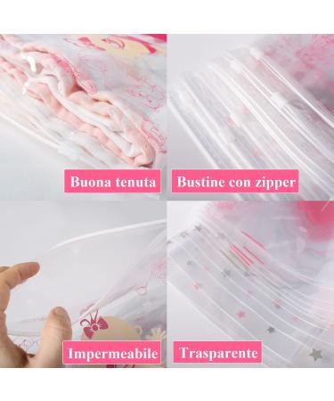 Pack of 12 Pink Newborn Hospital Bags - Transparent Closure Bags (38 x 25 cm) | Perfect Gifts for Newborns - International Shipping Available - Buy Online on GoSupps.com