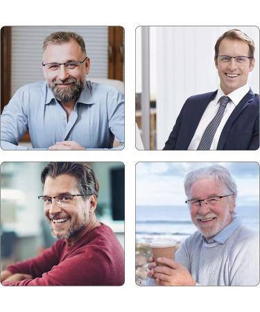 3 Pack Blue Light Blocking Reading Glasses for Men - Stylish Half Frame Metal Readers Lightweight Anti Eyestrain Eyewear (Black Grey Brown - 1.25x - Buy Online on GoSupps.com