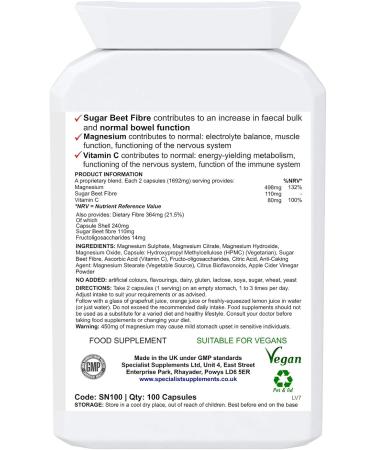 Specialist Supplements Oxy-Klenz 100 Capsules - Promotes Healthy Bowel Function - Buy Online on GoSupps.com