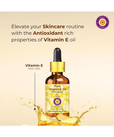 Deve Herbes Pure Vitamin E Oil 100ml with Glass Dropper 100% Natural Therapeutic Grade (3.38oz) - Buy Online on GoSupps.com