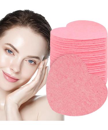 Spa Sponges | Heart Shape Reusable Makeup Remover Pads 20 Face Scrub Sponge for Facial Cleansing Exfoliate Masque Makeup Removal Pink - Buy Online on GoSupps.com