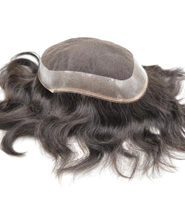 Hairnotion Human Hair Toupee for Men Swiss Lace Hair Systems with Skin Hairpiece 8x10 Black 1b# 8X10 Inch 1b# - Buy Online on GoSupps.com