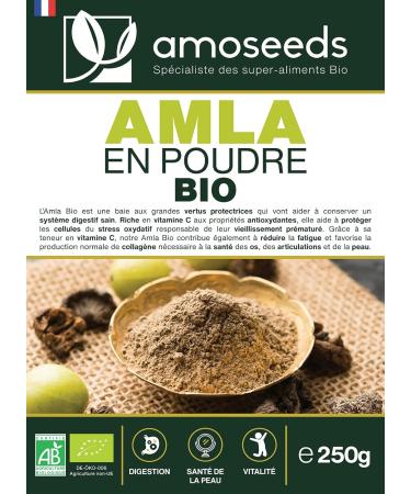 Organic Amla Powder 250G | Premium Quality | Strong Hair Anti-Hair Loss Beautiful Skin Vitamin C - Buy Online on GoSupps.com