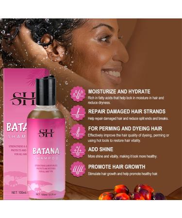 Batana Oil Shampoo Organic Batana Oil for Healthy Hair Shampoo with 100% Pure Raw Batana Oil Repair Damaged Hair Nourishes Thin Hair Scalp Skin and Loss Hair Growth Fir for All Hair Types - Buy Online on GoSupps.com