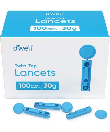 OWell Twist Top Lancets 30G 100ct | Thin Needle Lancets for Blood Glucose & Keto Testing - Buy Online on GoSupps.com
