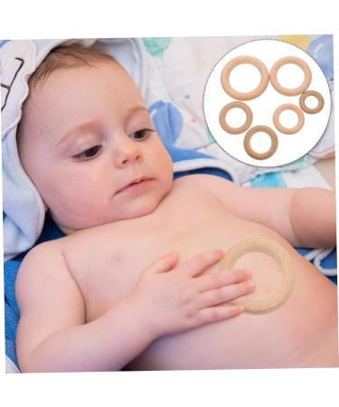 Toyvian 6ST Molar Wooden Circle Accessories - Unfinished Wooden Rings for Baby Teething - Natural Beech Wood Bite Rings - Buy Online on GoSupps.com