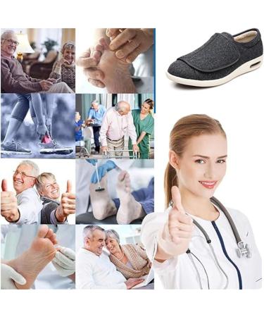 Men's Warm Plush Fleece Slip-On Diabetic Shoes | Comfy Adjustable House Shoes for Arthritis & Edema - Size 12 Black - Buy Online on GoSupps.com