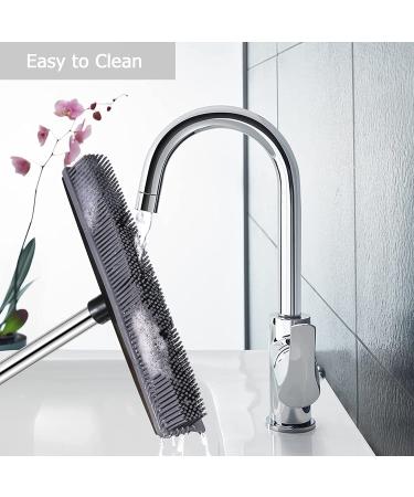 Pet Hair Remover Rubber Broom with Squeegee | 59 Adjustable Long Handle Push Broom for Pet Hair, Carpet, and Floor Cleaning | Includes Pet Comb | Black - Buy Online on GoSupps.com