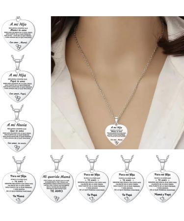 KUAIYIJU Inspirational Heart Necklace - Family Love Pendant Perfect Birthday Gift | Stainless Steel Jewelry for International Shipping - Buy Online on GoSupps.com