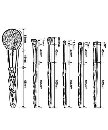 Professional Makeup Brush Set - 6 Synthetic Fiber Brushes for Face & Eyeshadow - Non-Irritating Blue Foundation Brushes | International Shipping Available - Buy Online on GoSupps.com