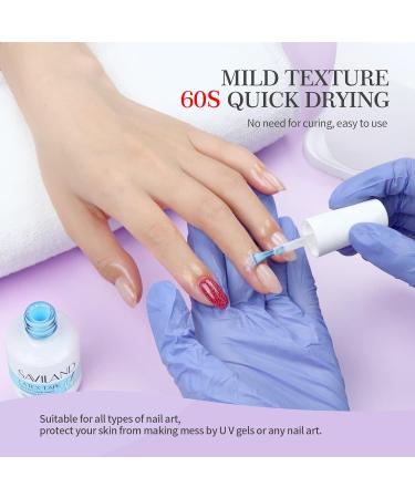 Saviland Liquid Nail Latex Set - Peel Off Cuticle Guard & Skin Protector - Gel Polish Manicure Starter Kit (Blue, Pink, White) - 3Pcs - Buy Online on GoSupps.com