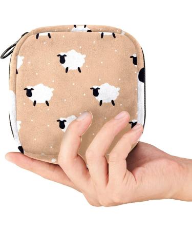 Guantierendiy Sheep Print Sanitary Napkin Storage Bag | Menstrual Cup Pouch | Portable Makeup Organizer - Color 4 - Buy Online on GoSupps.com