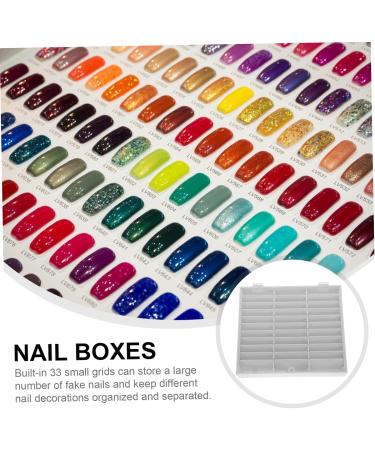 Angoily Box Nail Art Display Box Nail Tip Organizer Nail Art Storage Container Nail Art Container Nail Tips Organizer Nail Art Tips Holder Acrylic Display Stand Manicure White - Buy Online on GoSupps.com
