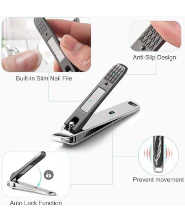 Feryes Nail Clipper Set 2 Stainless Steel Nail Clippers for Toenails & Fingernails Curved & Beveled Blades 3.14 Inch Taupe - Buy Online on GoSupps.com