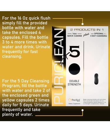 Puriclean X5 Complete Body Cleanser 2 in 1 Detox - Double Strength Cleansing Support - 5-Day Detoxifying to Flush Out Toxins- 20 Capsules + 1 Fast Softgel (2 Pack) 20 Count (Pack of 1) - Buy Online on GoSupps.com