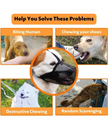 Dog Muzzle Soft Nylon Dog Muzzles Adjustable Breathable Pet Mask Dog Training Mesh Muzzle Prevent Dog Biting Barking Licking Eating and Chewing for Small Medium Large Dogs(L Black) - Buy Online on GoSupps.com