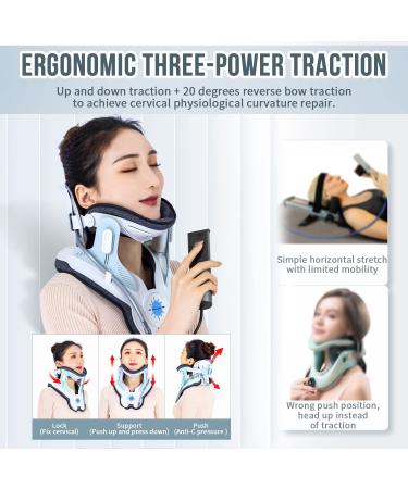 Cervical Neck Traction Device - Electric Air Pump with 3 Power Settings and 8 Airbags for Neck Pain Relief - Buy Online on GoSupps.com