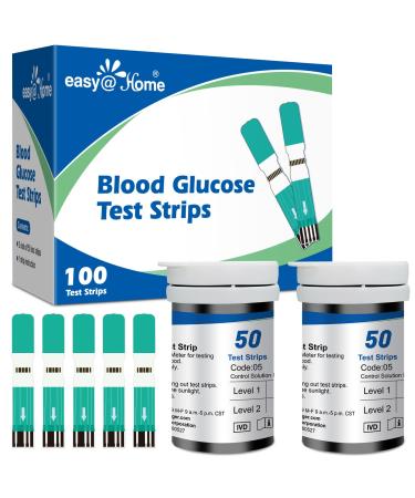 Blood Glucose Test Strips for Diabetes: for Use with Easy Home Blood Sugar Monitor - Self Glucose Testing - 100 Diabetic Test Strips EBG-100SL-STRIP - Buy Online on GoSupps.com